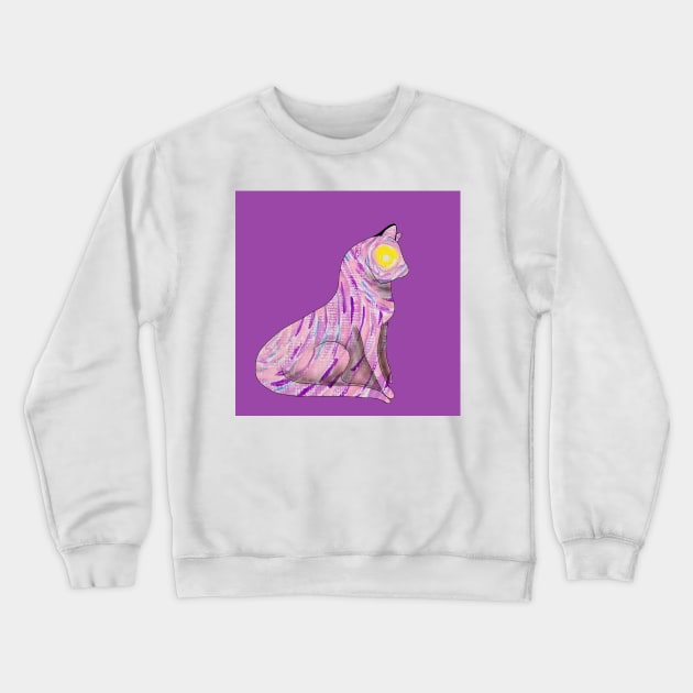 Van Gough inspired twilight pretty kitty Crewneck Sweatshirt by JewelsNova